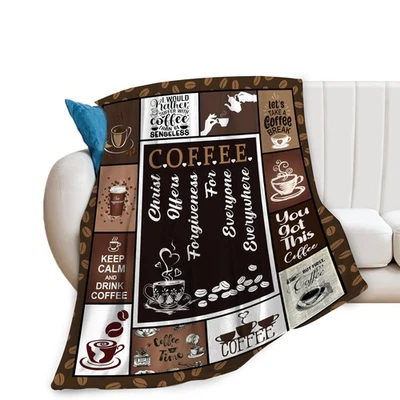 Manta de café Manta de café Suave Polar Franela Ropa de cama Regalos para hombres... Foto 1 de 4