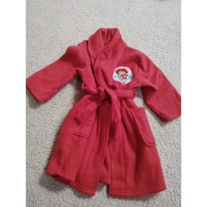 Vintage Y2K Dora the Explorer Morgenmantel Gr. 24M rot Fleece - Bild 1 von 5