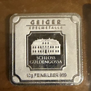 10 Gramm Silber Quadrat - Geiger Edelmetalle .999 Barren - Bild 1 von 3