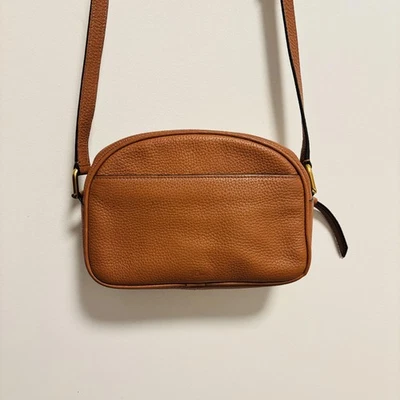 J Crew 包女式均码棕色荔枝皮革斜挎包钱包 Monogram — 第 1/4 张图片