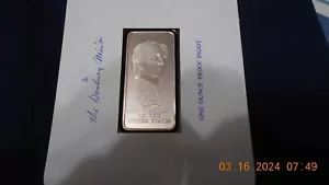 The Danbury Mint 1975 One Oz Proof Ingot Silver US President John Tyler Sealed - Picture 1 of 4