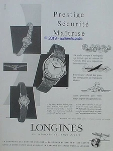 PUBLICITE LONGINES MONTRE PRESTIGE SECURITE MAITRISE DE 1956 FRENCH AD PUB WATCH - Picture 1 of 1