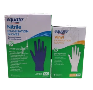 Equate Untersuchungshandschuhe Einheitsgröße Nitril 100 Stück Vinyl 50 Stück Einheitsgröße - Bild 1 von 3