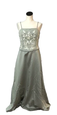 Maxi Vestido Formal Scott McClintock Vintage Millennium 2000 Nuevo con Etiquetas Talla 10 Satinado  Foto 1 de 4