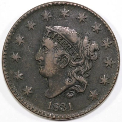 Centavo grande cabeza de matrona 1831 1c N-2  Foto 1 de 2