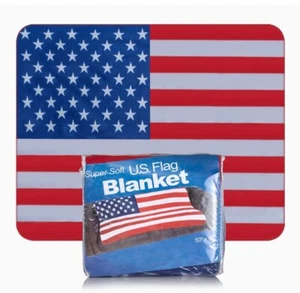 United States Flag Print Fleece Blanket Throw 50"x60" - Picture 1 of 1