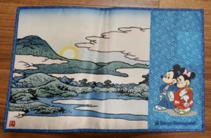 Disneyland Restaurant HOKUSAI Placemat Mickey & Minnie Mouse Ukiyoe Tokyo Japan - Picture 1 of 3