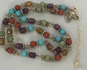 2028 Brand - 22” Sparkly Crystal Faceted Beaded Necklace Adjustable Multicolor - Picture 1 of 18