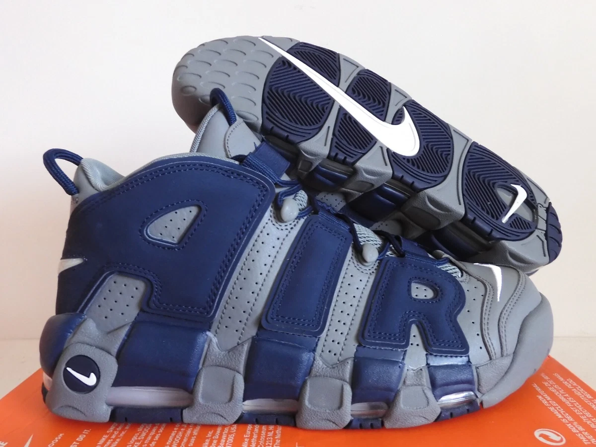 NIKE AIR MORE UPTEMPO 96 COOL GREY-WHITE-MIDNIGHT NAVY BLUE SZ