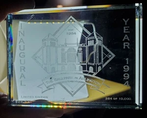 1994 Texas Rangers Ballpark in Arlington Eröffnungssaison geätzt Briefbeschwerer  - Bild 1 von 5