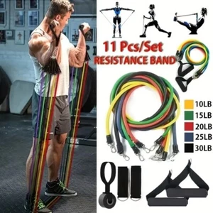 11pcs Resistance Bands Set Workout Exercise Bands Pull Rope Yoga Fitness Tubes - Bild 1 von 6