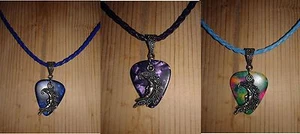 Paquete de 3 collares de púas de guitarra-multi, azul, púrpura selecciones/dije de luna de lujo/cables mixtos - Imagen 1 de 7