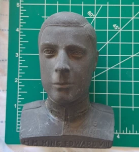 VTG WW2 Black Plaster Bust Of Abdicated King Edward VIII 4" Tall AS IS - Picture 1 of 6
