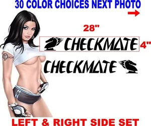 CHECKMATE check mate boat boats HULL DECALS STICKERS DECAL 30 COLOR OPTIONS - Picture 1 of 4