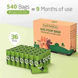 Bolsas para caca de perro grandes biodegradables bolsas de residuos de caca de mascota bolsa de alta resistencia 1400 - Imagen 1 de 9