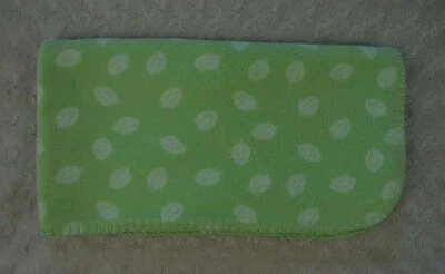 Just Born Green Leaf Print Baby Blanket Fleece Stitched Edge Lovey Leaves - Image 1 of 4