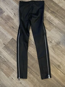 Vince Black Lambs Leather Full Sip Legging Size S - Picture 1 of 7