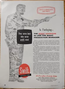 Swift & Company Chicago IL Adhesive Products Dept. Printanzeige 1961 - Bild 1 von 1