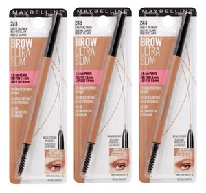 Pack de 3 Lápices Maybelline New York Brow Ultra Delgados, Rubio Claro 248 - Imagen 1 de 5
