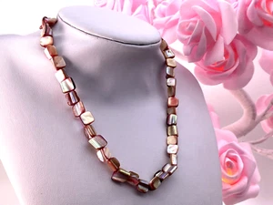 Vintage Pearl Abalone Necklace Pink 34.01g - Picture 1 of 6