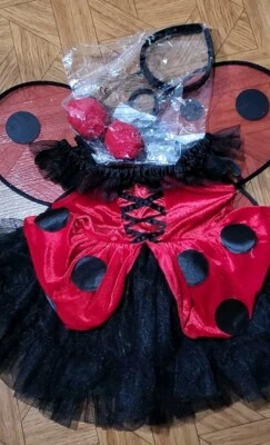 * NWT *Ladybug Costume Toddler SIZE  2T  Dress * Wings  & Headband  - Image 1 of 4