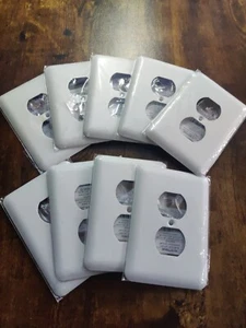 New! TayMac White Metal Single Duplex Wall Gang Plate by TayMac Jumbo WJW-D - Picture 1 of 3