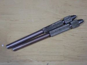 2 Vintage Levin Watchmakers Through Handle Pin Vise Good Used 2.4 & .9 mm - Picture 1 of 5