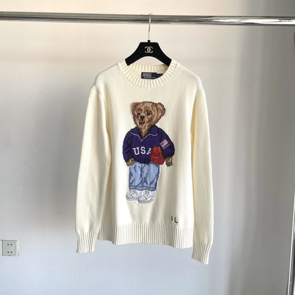 Polo Ralph Lauren Polo OSO Tejido BLANCO Suéter Jersey ALGODÓN MUJER M Nuevo Foto 1 de 4