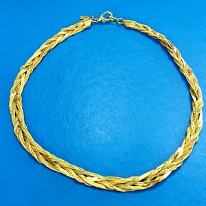 collana girocollo vintage americana dorata firmata LR - gold tone necklace - Picture 1 of 4