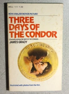 THREE DAYS OF THE CONDOR by James Grady (1975) Dell illustrated movie paperback - Picture 1 of 3