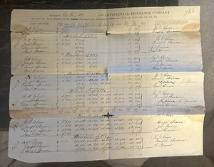 Ephemera handgeschrieben 1867 Continental Versicherungsgesellschaft - Bild 1 von 2