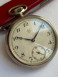 RARE VINTAGE ANTIQUE POCKET WATCH JUNGHANS MILITARY MODEL CAL 38A / 1 FOR PARTS - Picture 1 of 14