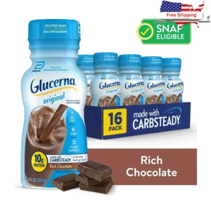 Diabetic Protein Shake Rich Chocolate Low Glycemic Meal Replacement 16 Count New - Picture 1 of 12