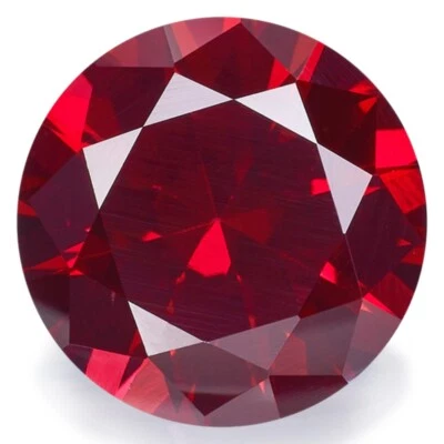 3~15mm Red Synthetic Corundum Round Cut Ruby Lab Grown Authentic Loose Gemstones - Image 1 of 4