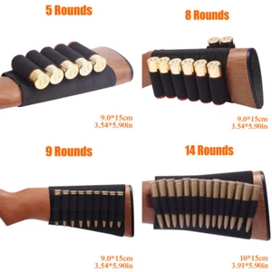5/8/9/14 Rounds Shotgun Buttstock Ammo Pouch Shell Holder Elastic Gun Accessory - Picture 1 of 33