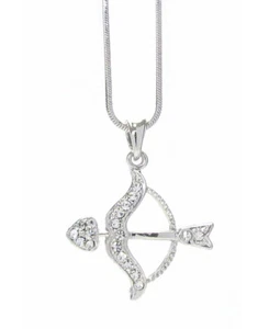 Clear Crystal Bow and Arrow Pendant Necklace for Women Casual - Picture 1 of 1