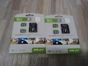 PNY 16GB Elite Class 10 U1 microSDHC Flash Memory Card 2-Pack (P-SDU16GX2U185GW- - Picture 1 of 5