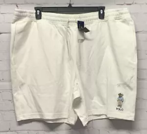Polo Ralph Lauren 2LT Shorts Mens Big Tall Polo Bear Deckwash White NEW - Picture 1 of 8