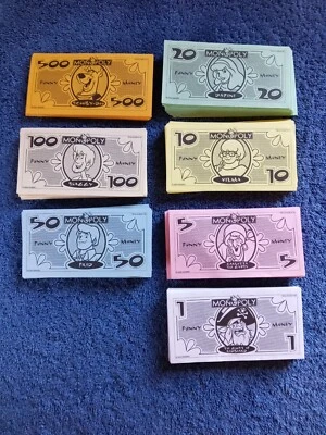 Scooby-Doo Monopoly Donor Replacement Funny Money Fright Fest Cash Bills Lot - Image 1 of 4