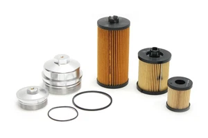 Billet Aluminum Oil & Fuel Filter Caps With Fuel & Oil Filter For 03-07 6.0L - Bild 1 von 1