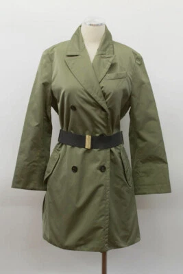 NUEVO CON ETIQUETAS $4495 Abrigo Brunello Cucinelli satinado DB con cinturón tejido elástico talla 42 A186 Foto 1 de 4