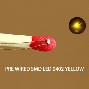 20pz Micro Filo di Rame 0,1 mm SMD LED 0402 Luci Gialle C0402Y - Foto 1 di 6