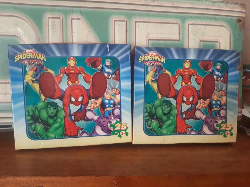 Lote de 2 rompecabezas Marvel Avengers Spiderman & Friends sellados de fábrica 25 piezas 2007 Foto 1 de 4