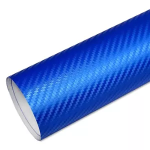 8,55€/m² 3D Carbon Folie Blau Autofolie Blasenfrei Klebefolie Auto Luftkanal - Bild 1 von 2