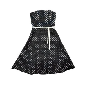 Jessica McClintock for Gunne Sax Strapless Polka Dot Cocktail Dress Size 9/10 - Picture 1 of 8