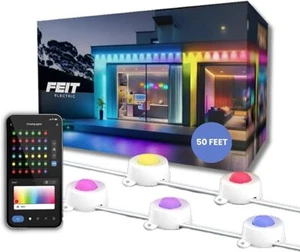 Feit Electric Permanent Outdoor Lights, RGBIC String Lights, 50FT LED,2.4GHz - Picture 1 of 6