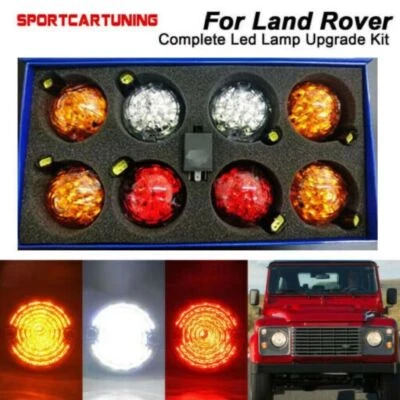 8 part LED Upgrade light kit/set 73MM Fits Land rover Defender 90/110 - Image 1 of 4