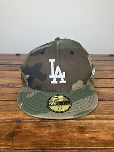 NEW ERA 59 FIFTY MLB LOS ANGELES DODGERS CAMO BASIC FITTED MENS HAT SZ 7 1/4 NEW