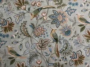 CHANTERELLE Vogel Baumwolle Stoff grün ILIV Blindvorhang Polsterung - Bild 1 von 6