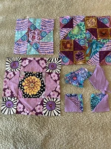 Kaffe Fassett Quilt Blocks & Pieces UFO’s + Extra Hand Pieced Patchwork - Picture 1 of 5